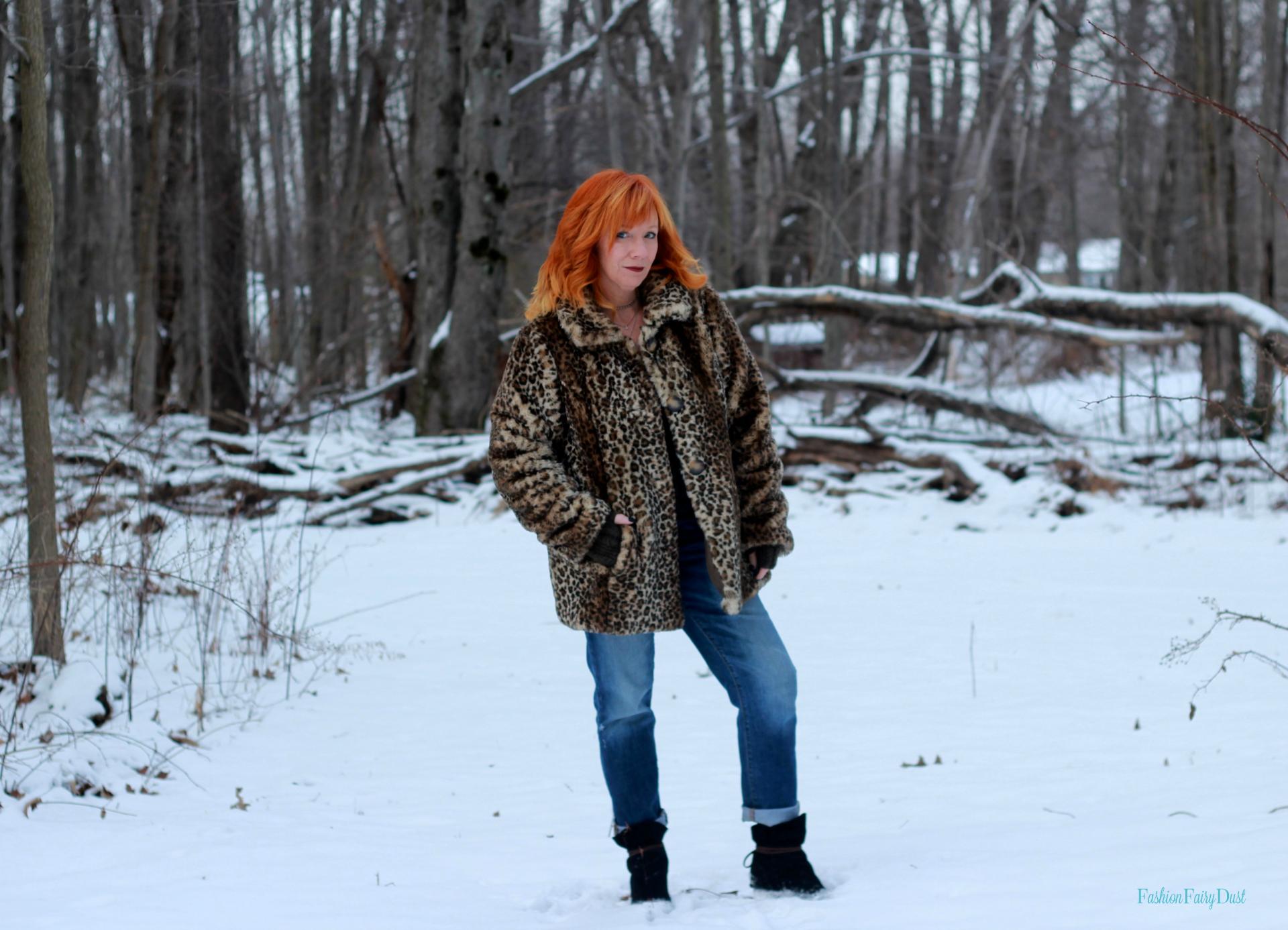 Lace cami, white tee shirt and leopard coat. How to layer like a cool girl.