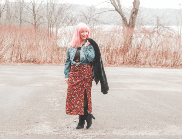 leopard slip dress_chambray shirt